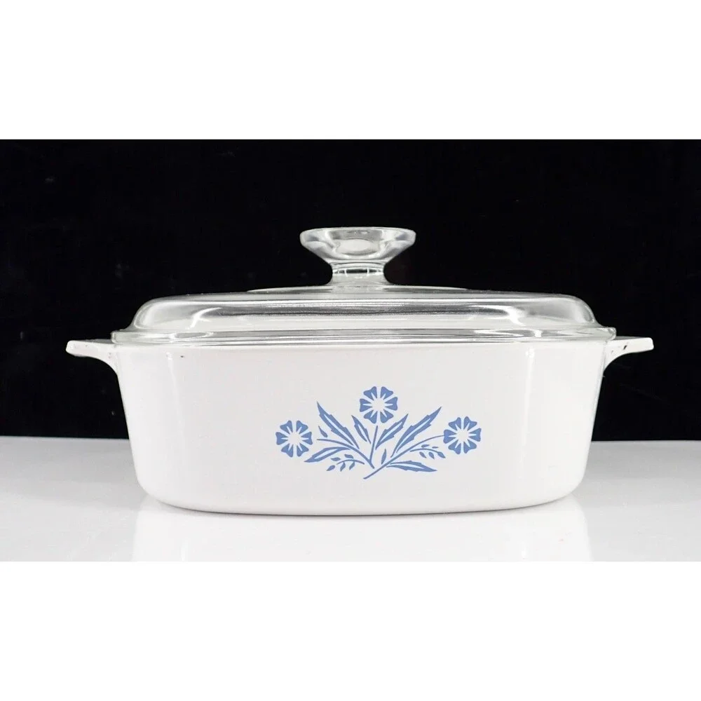 Corning Ware A-2-B Blue Cornflower 2 Quart With Pyrex A-9-C Lid Vintage Mint!